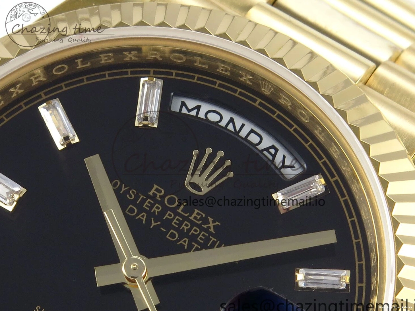 Good Copy Rolex Watches Bracelet 842 on Dial Best Date (Gain Contemporary Edition Weight) Day VR3255 Black YG 1:1 Crystal 228238 KF 40 President 0113